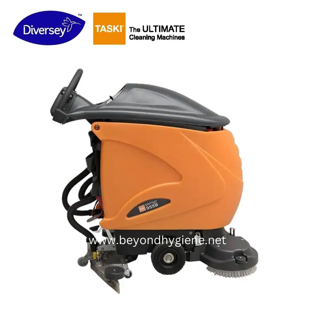 swingo 855B _ TASKI (2) Efficient industrial floor cleaning machine for commercial cleaning services, ideal for maintaining hygiene standards in large facilities and healthcare environments.