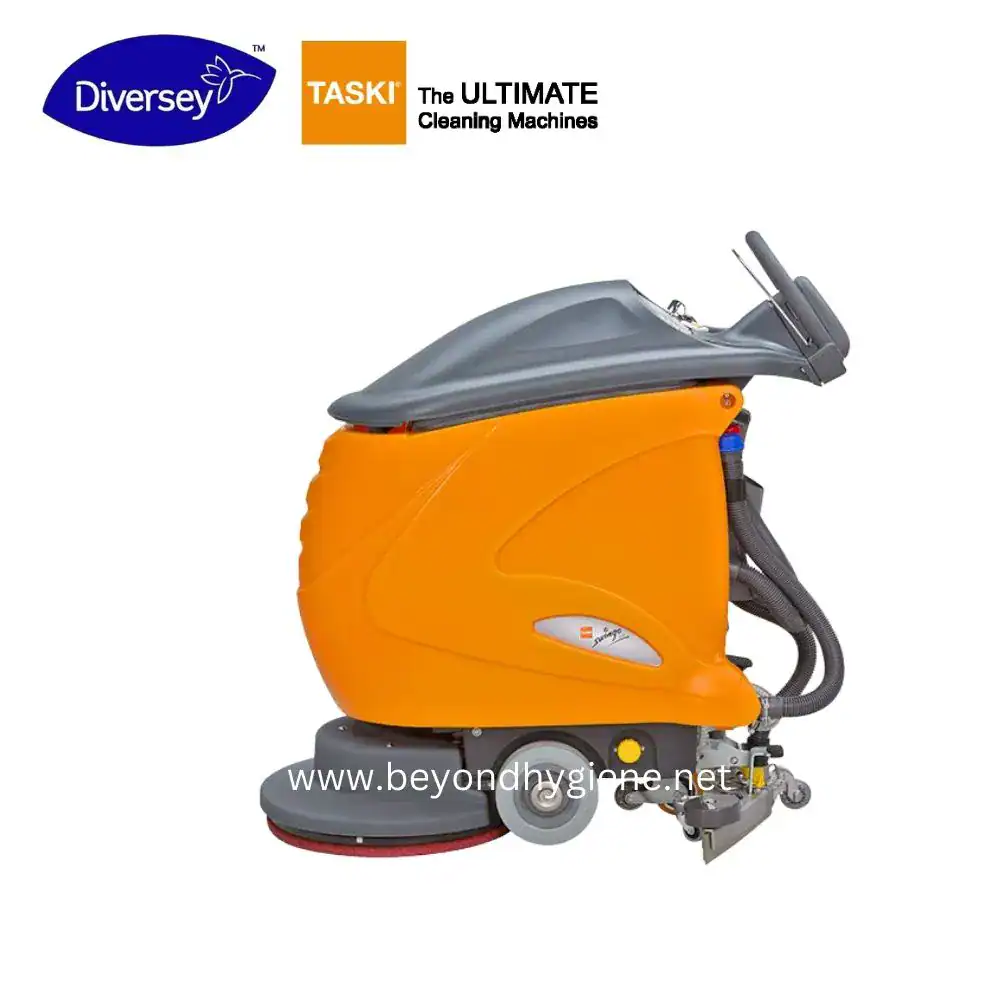 swingo 855B _ TASKI (5) Diversey TASKI industrial floor cleaning machine for commercial hygiene and sanitation, ideal forMaintaining high standards of cleanliness and infection control in healthcare, hospitality, and foodservice environments.