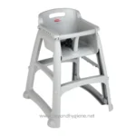 High chair for children, plastic baby feeding high chair with safety harness, adjustable height dining chair for toddlers.