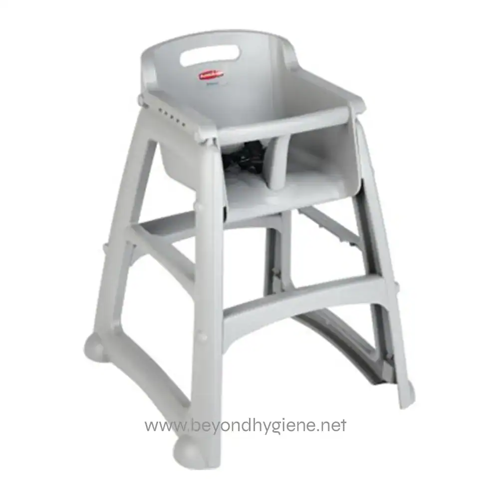High chair for children, plastic baby feeding high chair with safety harness, adjustable height dining chair for toddlers.