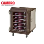 Cambro food storage cart with multiple shelves and lids, ideal for hygiene and sanitation in healthcare and food service, durable and portable for efficient organization.