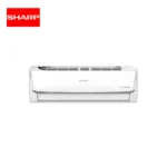 Sharp wall-mounted air conditioner unit for efficient cooling and energy savings, ideal for modern interiors.