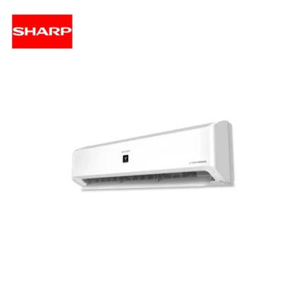 Sharp wall-mounted air conditioner unit with sleek white design, suitable for home or office cooling needs, energy-efficient and quiet operation, from Beyond Hygiene Asia.