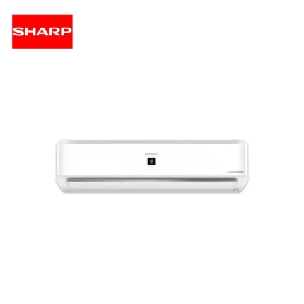 Sharp wall-mounted air conditioner unit for cooling and dehumidifying indoor spaces, energy-efficient climate control service.