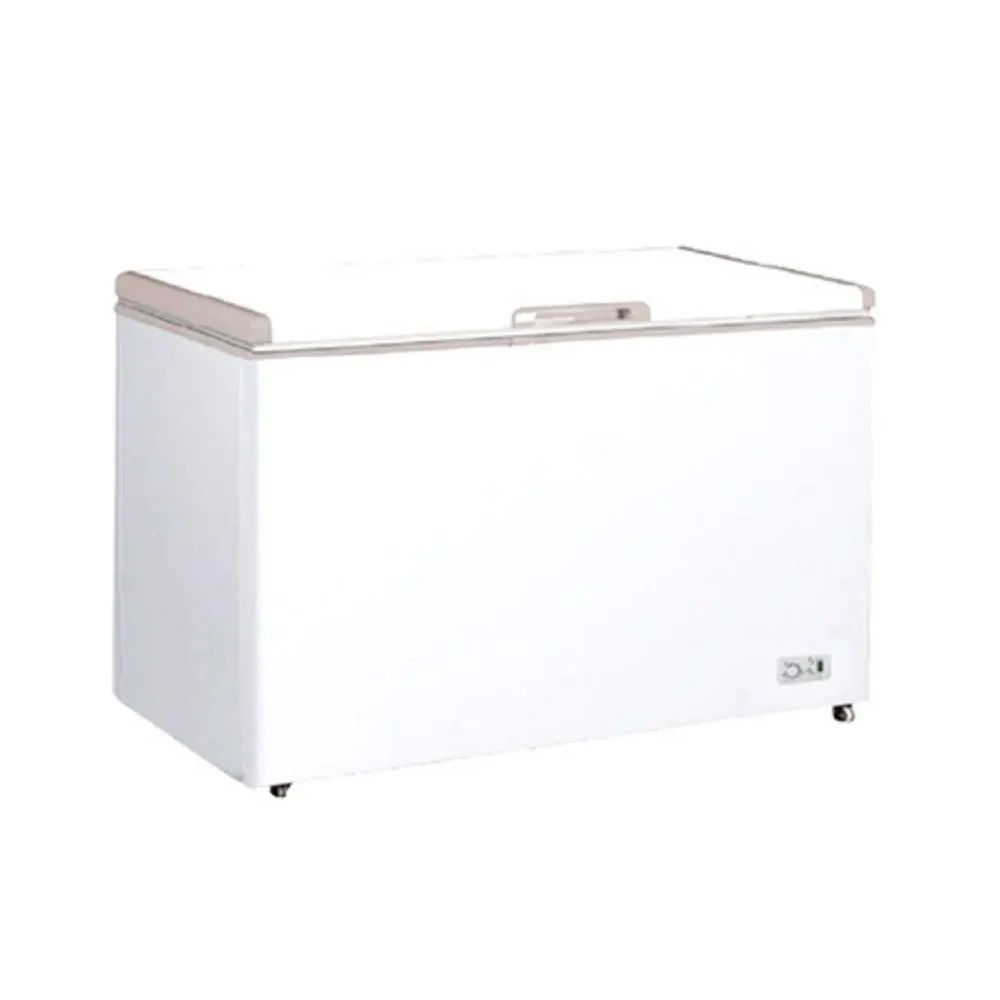 Chest Type Freezer HARD TOP BD-350 Chiller freezer for commercial use, white rectangular appliance from Beyond Hygiene Asia. Designed for safe storage of chilled and frozen items, ideal for hospitality and food service industries.