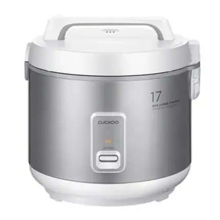 Stainless steel rice cooker and warmer for commercial or home use, featuring touch control panel, durable construction, and easy operation. Perfect for improving hygiene and efficiency in food prep.