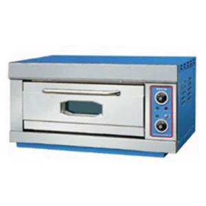 Stainless steel commercial pizza oven for professional food service and bakery kitchens.