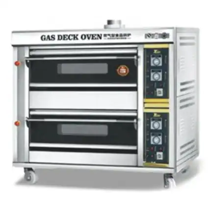 Gas deck oven for commercial baking, stainless steel bakery oven, professional kitchen equipment, bakery oven with dual chambers, commercial bakery appliances, reliable and efficient baking oven, Beyond Hygiene Asia.