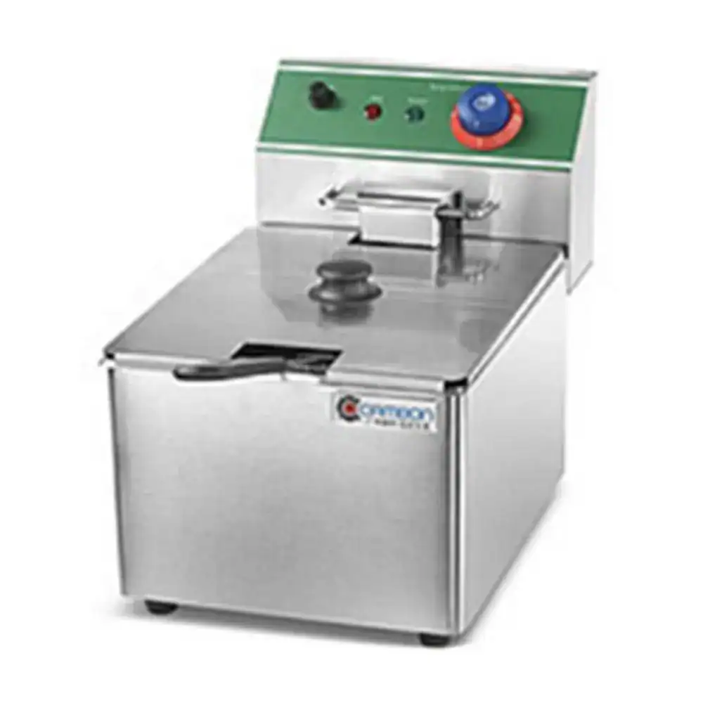 Deep Fryer Electric SINGLE ZH-8L Stainless steel commercial vegetable cutter machine for professional food processing and hygiene standards.