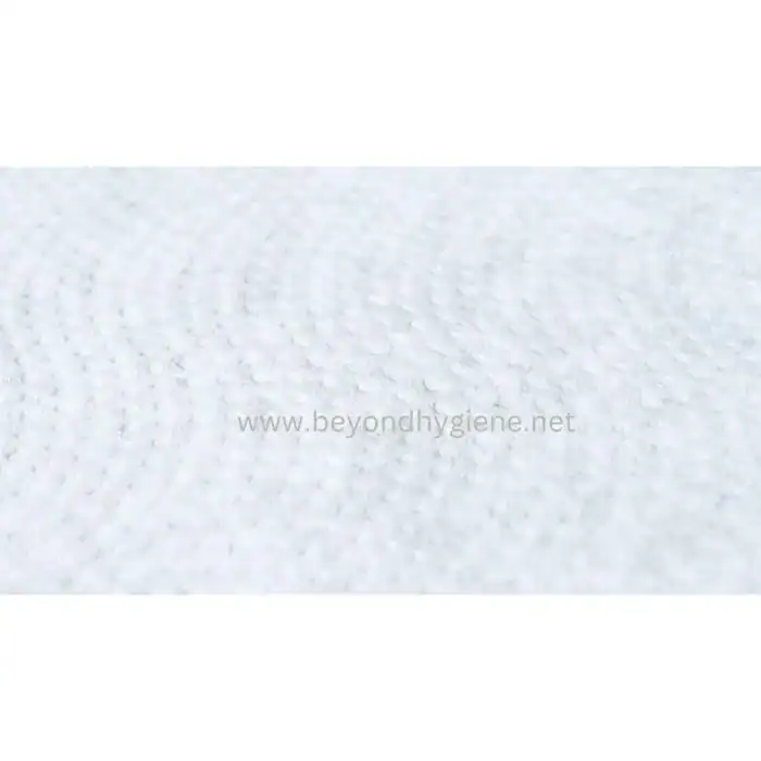 Disposable hygienic wipe material for sanitation and cleaning in healthcare and hospitality settings.