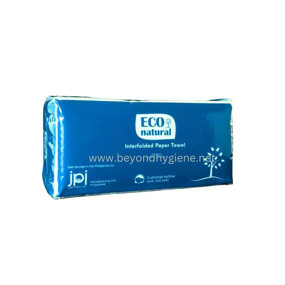 ECONOBEST INTERFOLDED PAPER TOWEL (1) (2) Eco natural eco-friendly interfolded paper towel for hygiene and sanitation purposes.