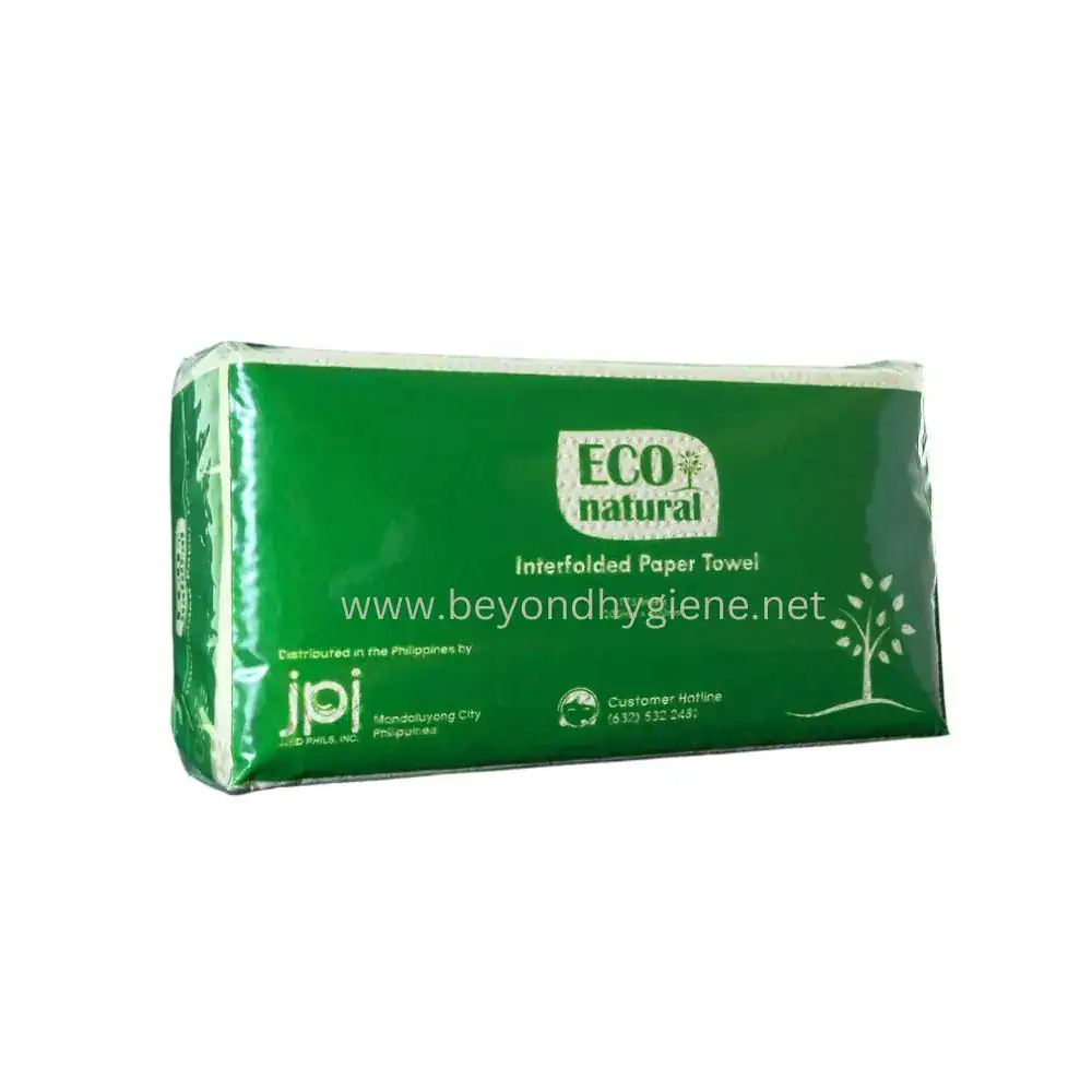 ECONOBEST INTERFOLDED PAPER TOWEL (1) Eco natural eco-friendly paper towel for hygiene and cleaning, biodegradable, sustainable, and safe for the environment, perfect for households and commercial use.