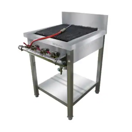 High-temperature commercial kitchen grill for food service cleaning and sanitation.