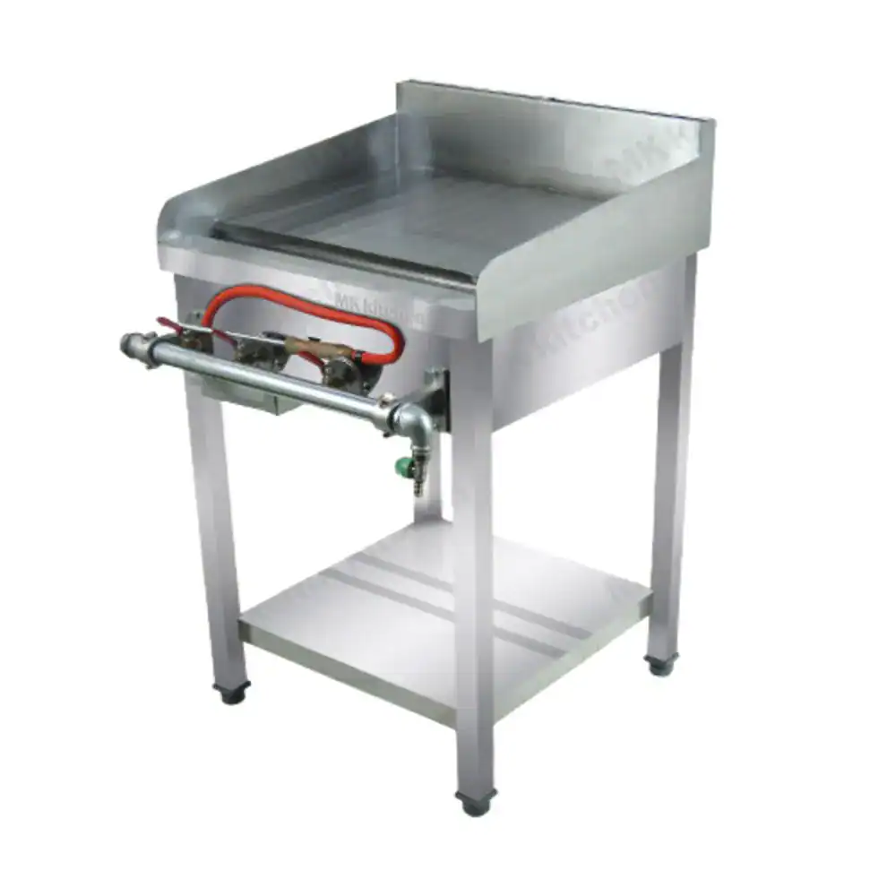FAB Griddle w Bottom Shelf Stainless steel commercial griddle for professional cuisine, ideal for food service and catering businesses. Durable construction with easy-to-clean surface. Suitable for Asia-based cooking establishments.