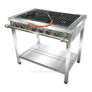 Gas salamander grill with stainless steel construction, adjustable heat controls, and suitable for professional kitchens and catering. High-quality commercial kitchen equipment from Beyond Hygiene Asia.