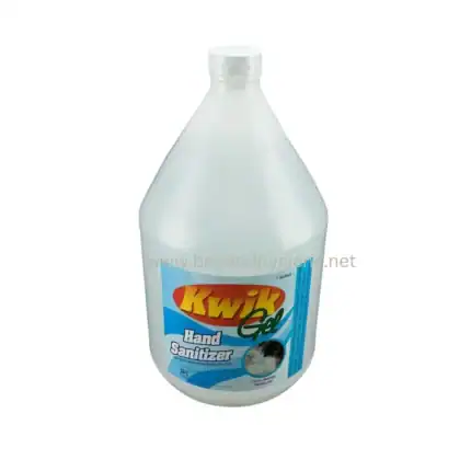 Kwik Gel Hand Sanitizer bottle for hygiene and sanitation, suitable for healthcare, retail, and food service environments. Effective for disinfecting hands to prevent germs.
