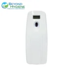 Dispensador de desinfectante de manos automático con pantalla digital, ideal para higiene en espacios públicos y oficinas en Asia.