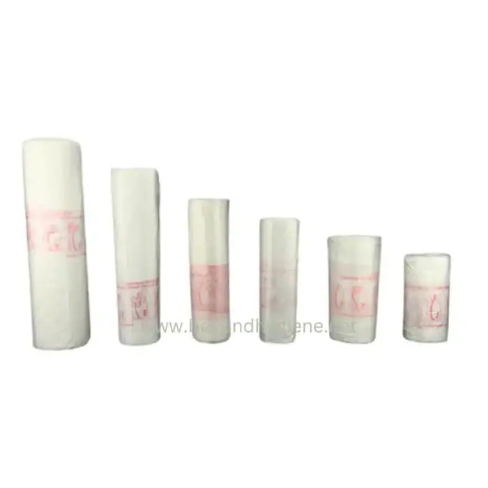 Rolls of disposable toilet seat covers in various sizes, ideal for hygiene and cleanliness in public restrooms.