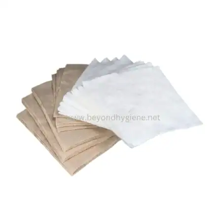 Disposable hygiene paper towels and tissue sheets for cleaning and sanitation.