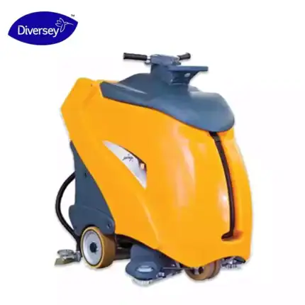 Diversey industrial cleaning equipment, yellow and gray, used for efficient commercial cleaning and sanitation.