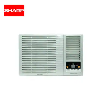 Sharp window air conditioner with inverter technology for efficient cooling and energy savings.