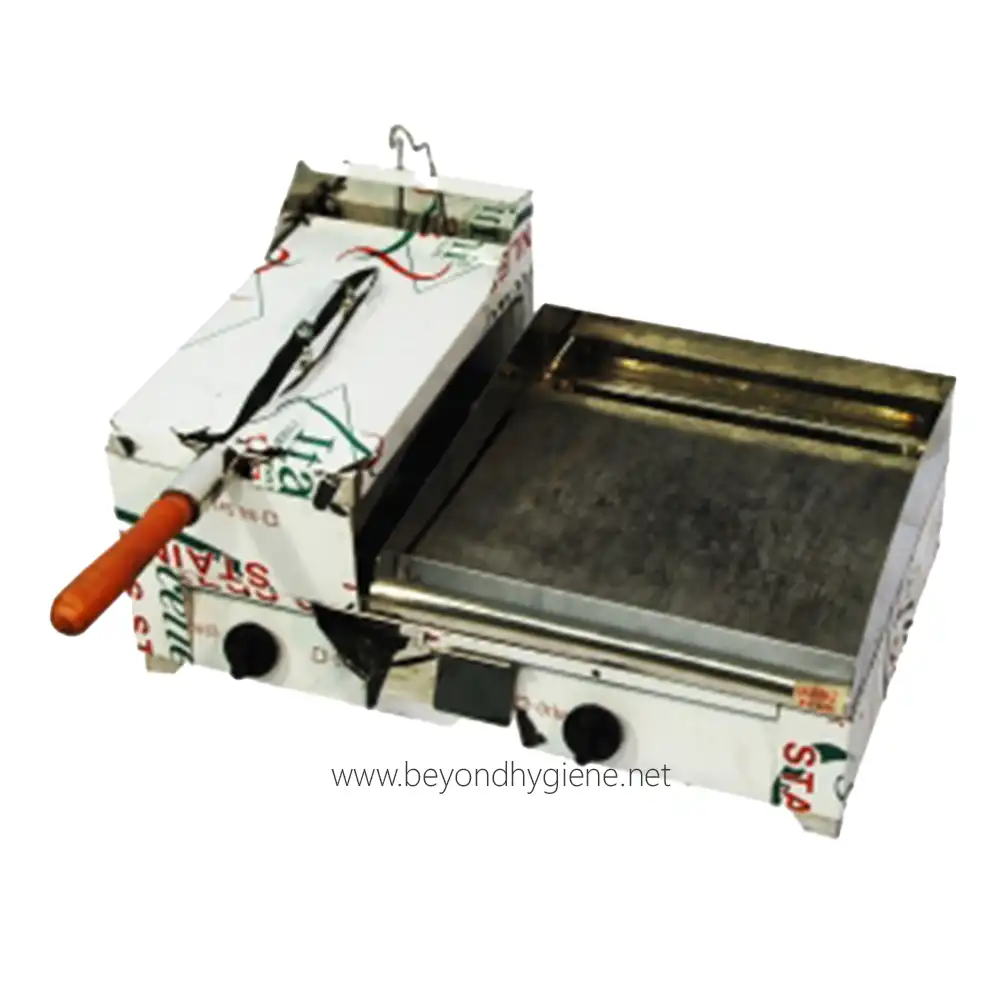 Griddle w Fryer LOCAL B-1 Industrial griddle cooking equipment for commercial kitchens and restaurant food preparation.
