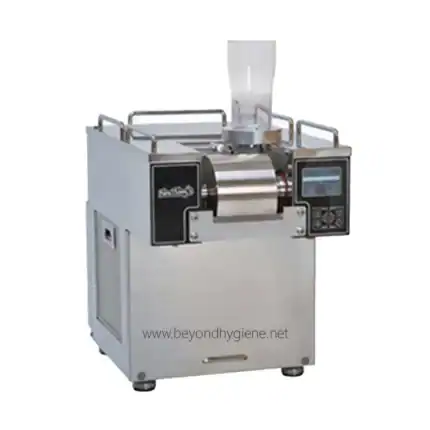 Automatic hygienic sticker labeling machine for food packaging and industrial use in Asia.
