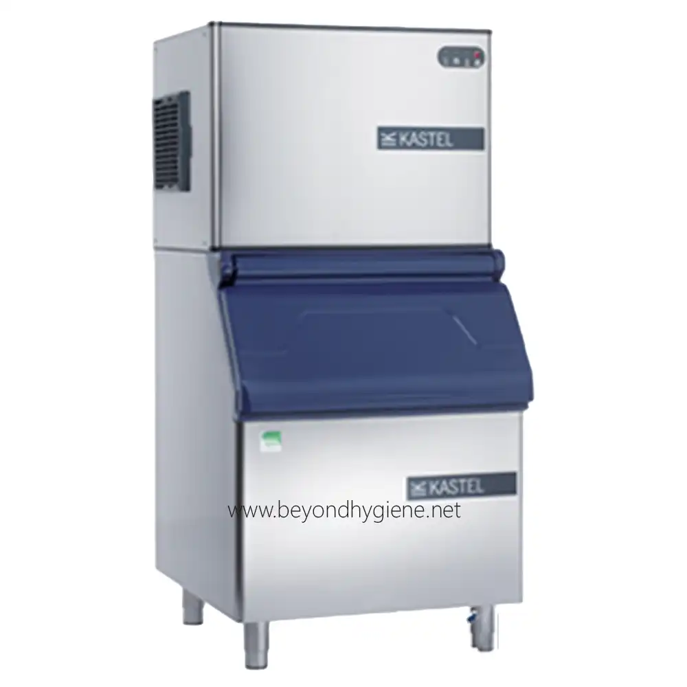 Kastel Ice Maker KQ 150 (120kg) Ice Bin ST S150W Kastel commercial dishwasher for hygiene and sanitation in Asian businesses, durable stainless steel construction, efficient cleaning, and easy operation, ideal for professional kitchens.