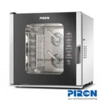 Stainless steel commercial convection oven featuring digital controls, ideal for professional kitchens focused on hygiene and efficient food preparation.