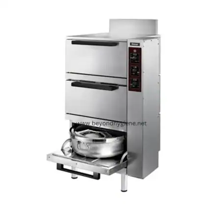 Stainless steel commercial oven and steamer for professional kitchen use at Beyond Hygiene Asia.