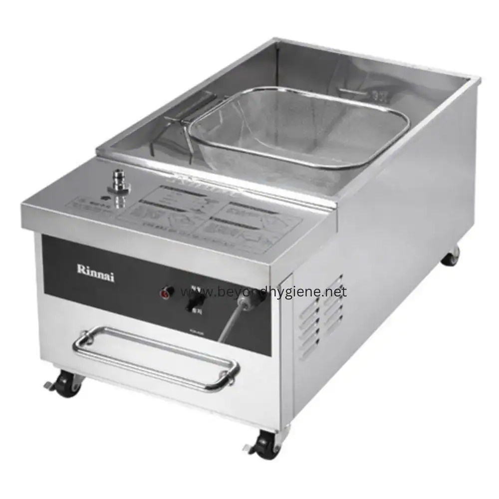 Rinnai Oil Filter ROR-402E Stainless steel food warmer with adjustable temperature controls, ideal for commercial kitchens, catering, and food service establishments. Durable, easy to clean, and portable for convenient food warming.