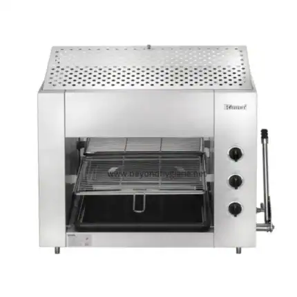 Electric commercial oven for hygiene and sanitation, ideal for food service and catering in Asia. High-quality stainless steel design ensures durability and easy cleaning. Perfect for professional kitchens.