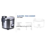 Electric rice cooker beyond hygiene asia product image, kitchen appliance, stainless steel electric rice cooker for home and commercial use, model SCJ-550S, featuring specifications and dimensions, optimized for hygiene and efficiency.