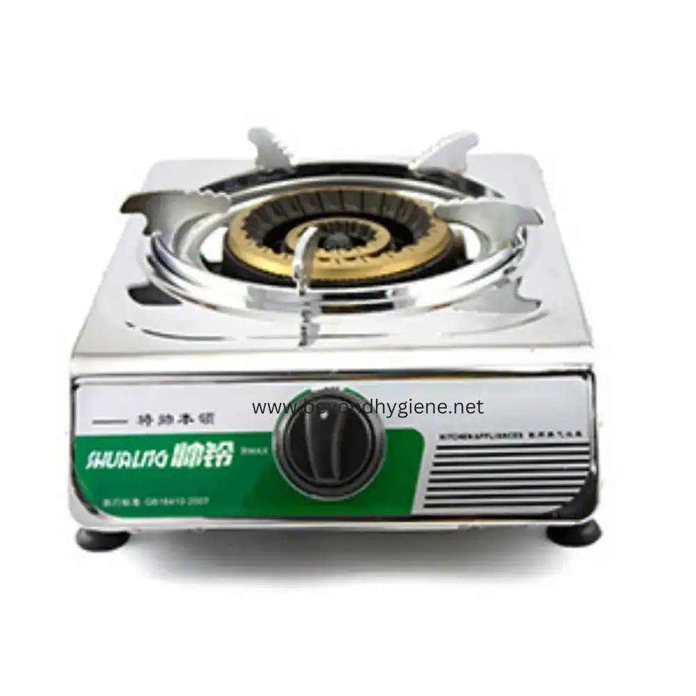 Single Burner D145 Compact stainless steel gas stove for commercial kitchen use, featuring adjustable flame control and safety features, ideal for Asia-based food service businesses.