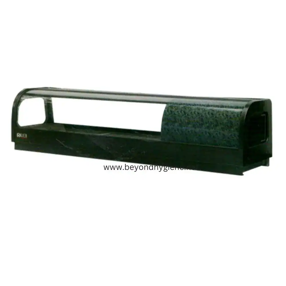 Sushi Chiller ADC-SHI1800 Flexible glass display case for retail or bakery stores, ideal for showcasing food products with hygienic protection. Perfect for commercial environments needing attractive, high-quality displays.