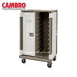 Cambo medical storage cart with multiple shelves, durable construction, and mobility wheels for efficient healthcare supply management.