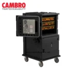 Electric commercial oven for food preparation and catering, featuring multiple racks and adjustable temperature controls. High-quality kitchen appliance from Cambro for professional food service.