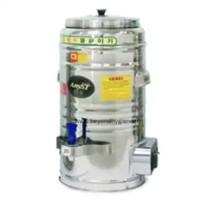 Stainless steel hot water boiler for commercial use, essential for hygiene and sanitation in food service and hospitality industries.