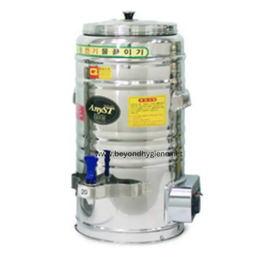 Water Boiler ANYST 20L Stainless steel hot water boiler for commercial use, essential for hygiene and sanitation in food service and hospitality industries.