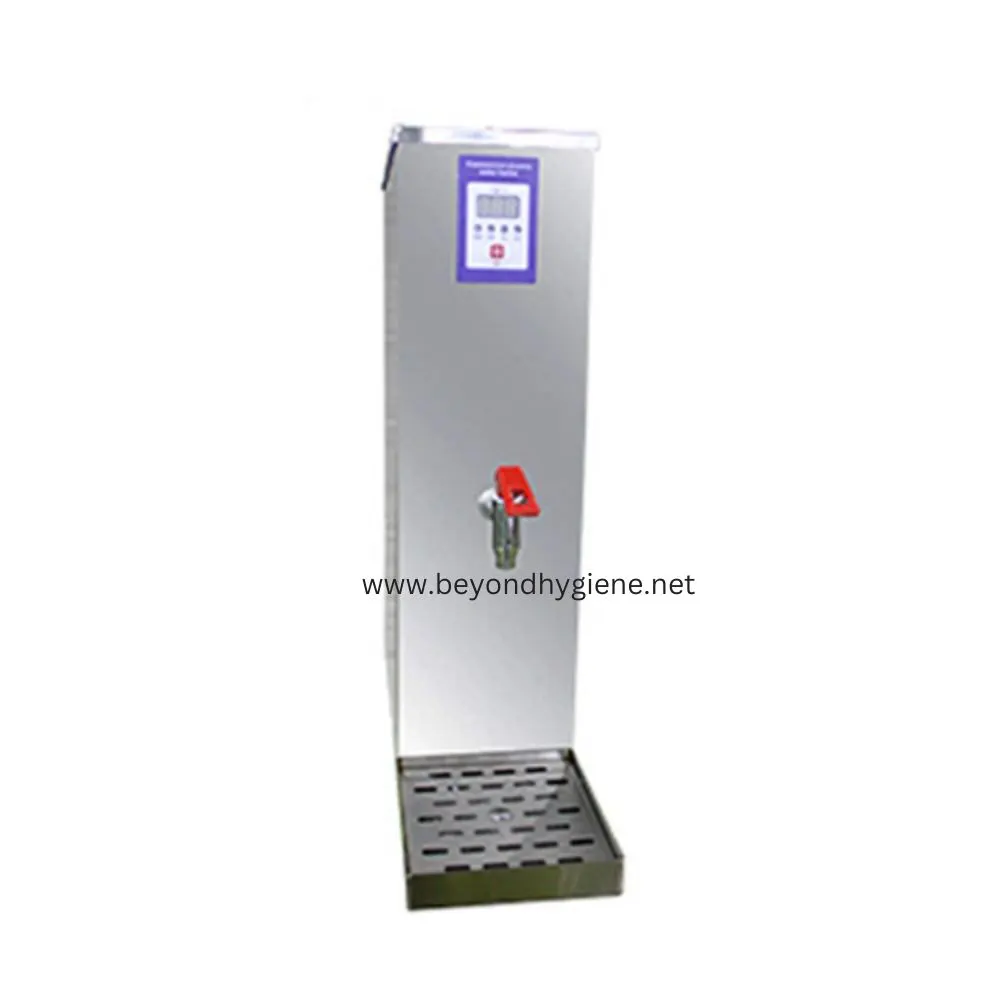Water Boiler K-BT15B2 Automatic hand sanitizer dispenser stand with touchless operation, ideal for hygiene and safety, available at Beyond Hygiene Asia. Perfect for commercial and public spaces.