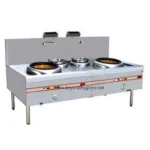 Commercial industrial stove with multiple burners and a stainless steel finish, ideal for professional kitchens and dining establishments in Asia.