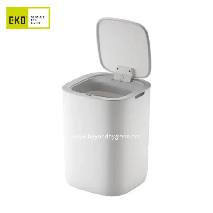 EKO portable countertop trash bin with lid, ideal for modern hygiene solutions in Asia. Perfect for offices, kitchens, and commercial spaces, promoting eco-friendly waste management.