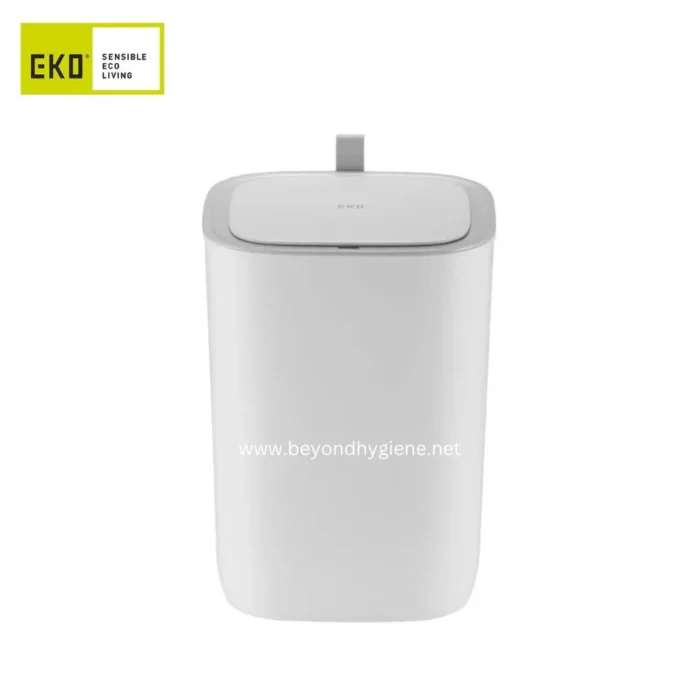EKO smart trash bin with lid, modern design, energy-efficient waste disposal solution for eco-conscious homes and offices.