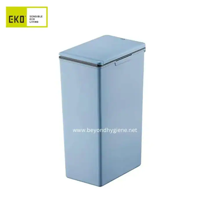 Recycling bin for eco-friendly waste disposal, stainless steel trash can for office and commercial use.