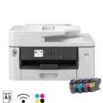 High-capacity Brother MFC multifunction inkjet printer with wireless connectivity, color printing, copying, scanning, ideal for office hygiene and document management.