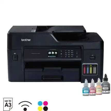 High-quality Brother multi-function color inkjet printer with refillable ink system, wireless connectivity, and compatibility with up to A3 paper, ideal for business and office use.