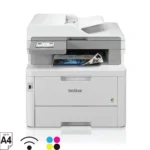 High-speed Brother multifunction printer with wireless connectivity and color printing, ideal for efficient office hygiene and document management.