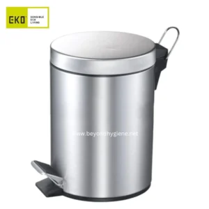 Stainless steel automatic trash bin with foot pedal, ideal for hygiene-focused environments, promoting eco-friendly waste disposal in Asia.