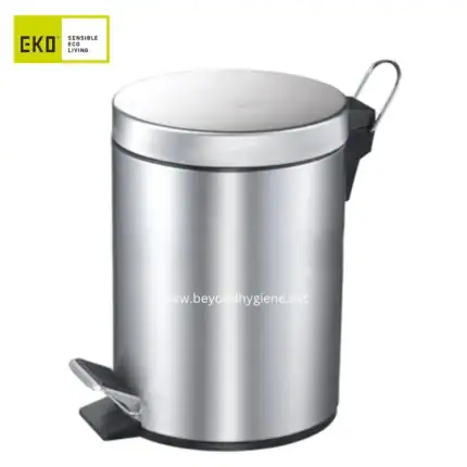 Stainless steel automatic trash bin with foot pedal, ideal for hygiene-focused environments, promoting eco-friendly waste disposal in Asia.
