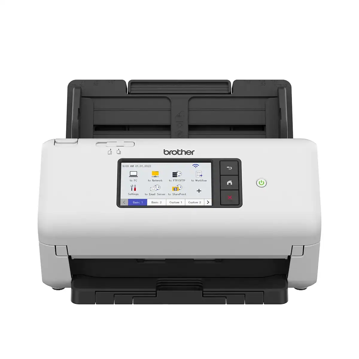 ADS-4700W_F High-quality Brother color laser printer with customizable smart touchscreen interface, ideal for professional office environments and color printing needs.